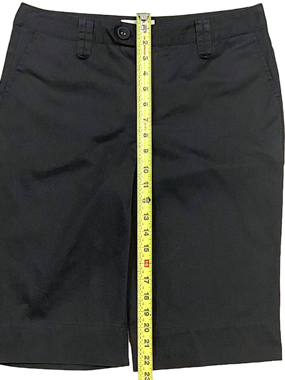 Black Bermuda Shorts Size 10 Tailored Cotton Stretch Workwear - Picture 6 of 10